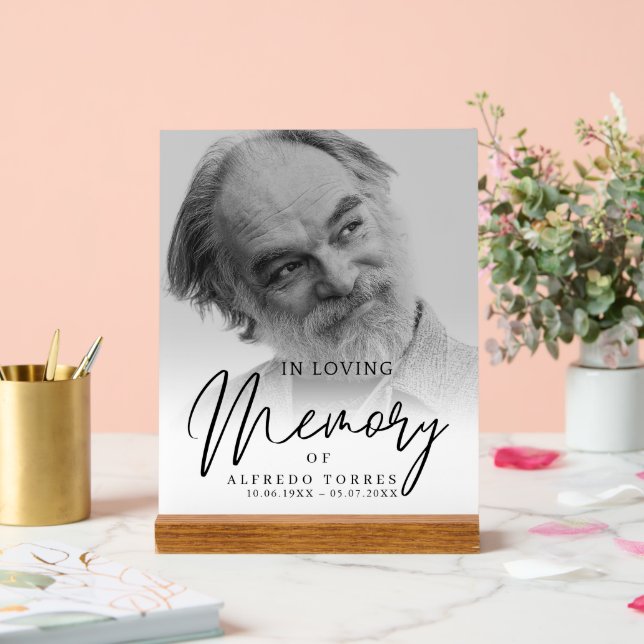 Simple Funeral Sympathy Photo Memorial  (Mariage)