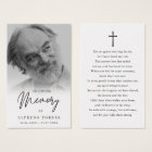 Simple Funeral Sympathy Photo Memorial Prayer Card