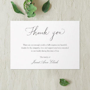 Simple Funeral Thank You Note Card