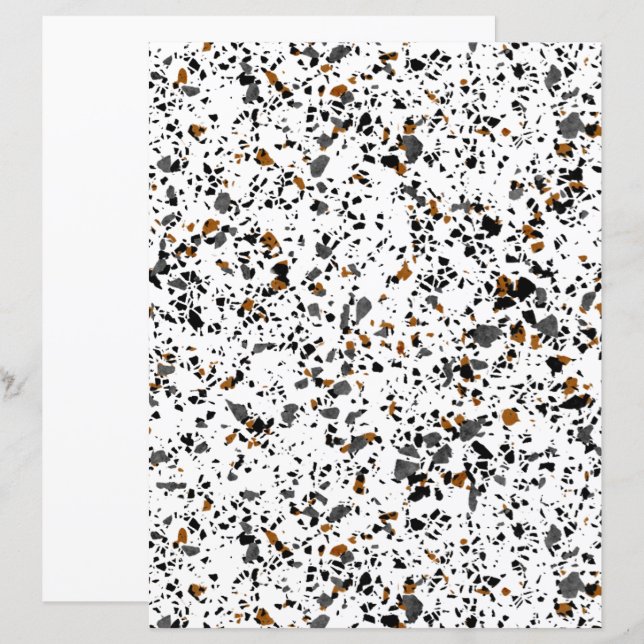 Simple Funky Terrazzo Art Scrapbook Paper (Front/Back)