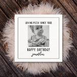 Simple Funny Birthday Photo Napkins<br><div class="desc">Black and White Funny Birthday Custom Photo Napkins Personalized |
Happy 40th 50th 60th 70th 80th Birthday Party Custom Napkins with Photo | 
Personalize these napkins with custom text.
You could change the background colour as well.</div>