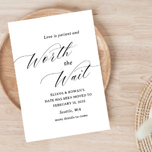 Simple Funny Change the Date Wedding Save The Date