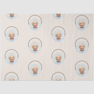 Simple Funny Chic Editable Round Photo Polka Dot Tissue Paper