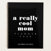 Simple Funny Cool Mom Personalized Black And White