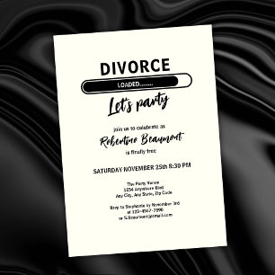 Simple Funny Divorce Loading Support Party Invitation