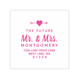 Simple Future Mr. & Mrs. Heart Return Address Self-inking Stamp