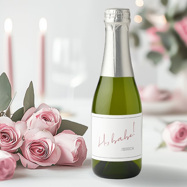 Simple Galentine's Day Minimalist Chic Script Sparkling Wine Label (Simple Galentine's Day Minimalist Chic Script Sparkling Wine Label)