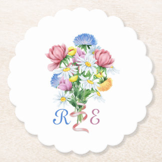 Simple Garden Spring Daisy Wildflower Minimal Paper Coaster