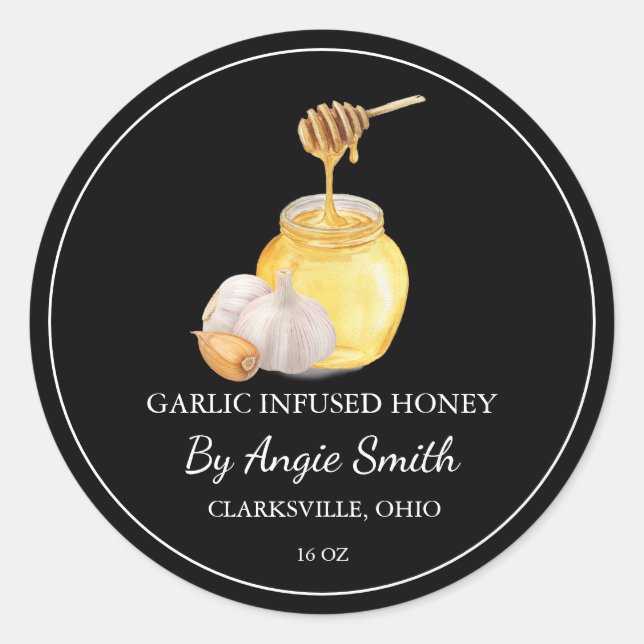 Simple Garlic Infused Honey Label (Front)