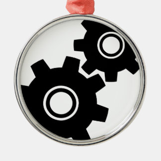 SImple Gears Cogs Metal Ornament