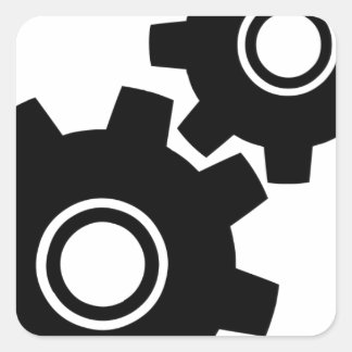 SImple Gears Cogs Square Sticker