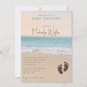 Simple Gender Neutral Beach Baby Shower Invitation