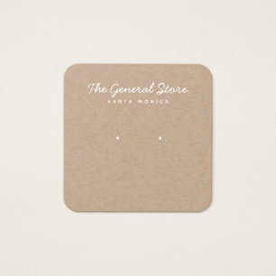 Simple General Store Kraft Earring Display Card