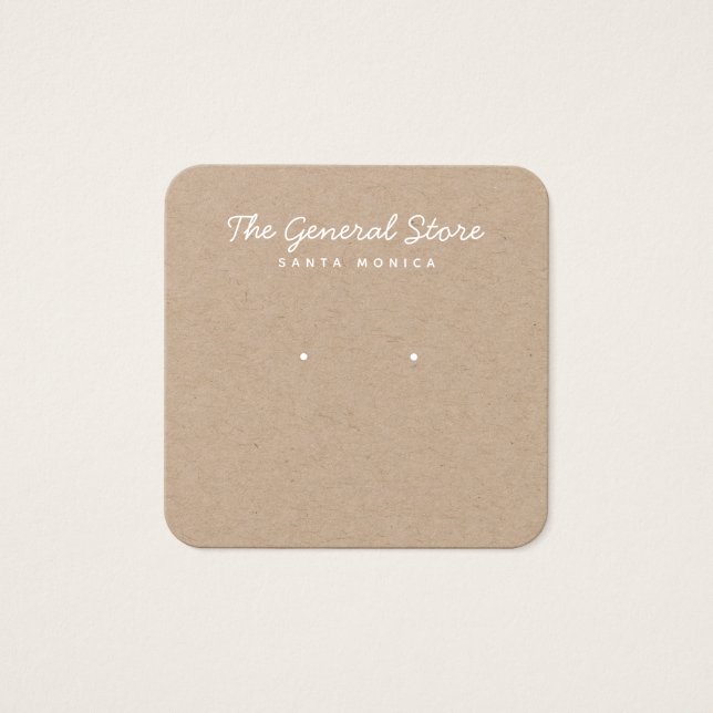 Simple General Store Kraft Earring Display Card (Front)