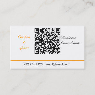 Simple Generic  QR Code Neutral Business Card
