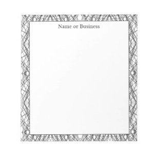 Simple Geometric Abstract Black & White Notepad