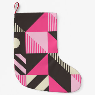Simple geometric artwork with editable bold blocks small christmas stocking