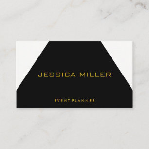 Simple Geometric Black and White Business Card