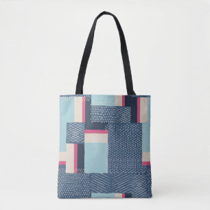 Simple Geometric Brush Strokes: Colour Block Tote Bag
