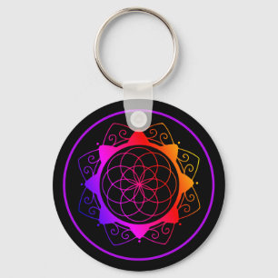 Simple Geometric Mandala Keychain