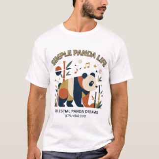 Simple Geometric Panda Minimalist Abstract Art T-Shirt