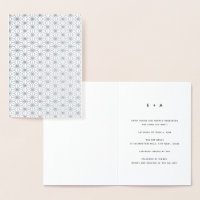 Simple Geometric Pattern Silver Wedding Invitation