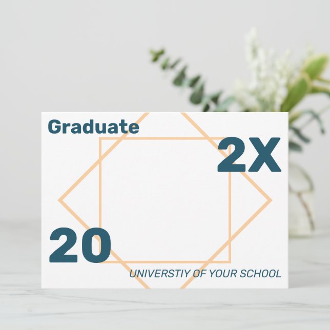Simple Geometric Photo Graduation Invitation (Standing Front)