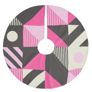Simple Geometric Scandinavian Artwork Brushed Polyester Tree Skirt