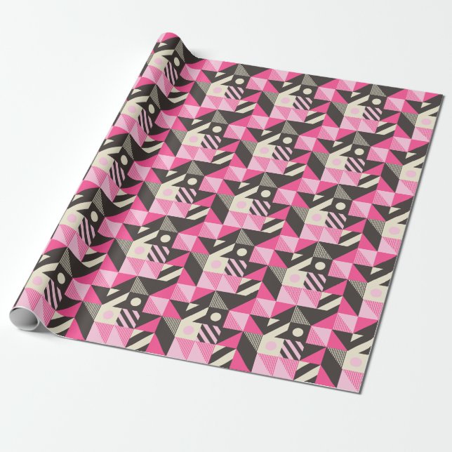 Simple Geometric Scandinavian Artwork Wrapping Paper (Unrolled)