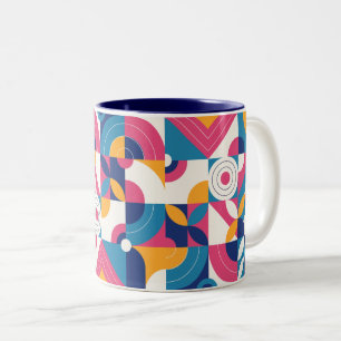 Simple Geometric Seamless Colourful Pattern Two-Tone Coffee Mug