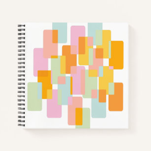 Simple Geometric Shapes in Pastels Yellow Orange Notebook