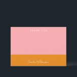 Simple Geometric Shapes Pink Orange Bridal Shower  Thank You Card<br><div class="desc">Custom Simple Geometric Shapes Pink and Orange Modern Bridal Shower Thank You Card</div>