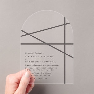 Simple Geometric Style Wedding Acrylic Invitations