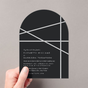 Simple Geometric Style Wedding Acrylic Invitations