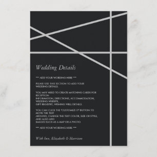 Simple Geometric Style Wedding Detail Enclosure Card