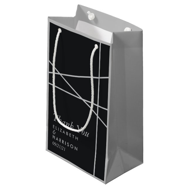 Simple Geometric Style Wedding Favour Small Gift Bag (Front Angled)