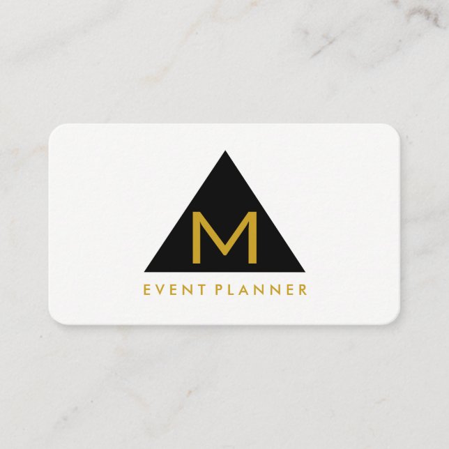 Simple Geometric Triangle Business Card (Front)