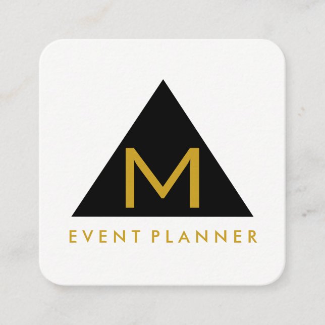 Simple Geometric Triangle Square Business Card (Front)