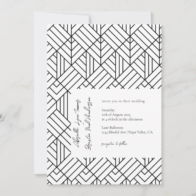 Simple Geometric Wedding Invitation (Front)