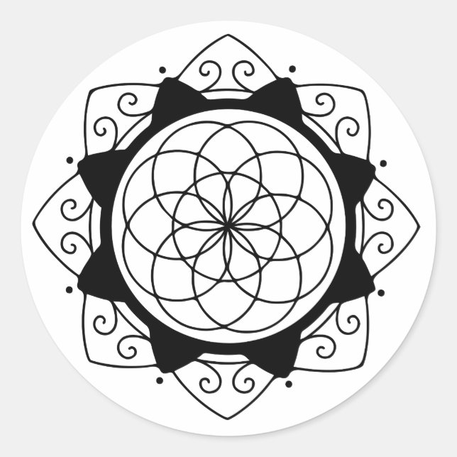 Simple Geometry Mandala Sticker (Front)