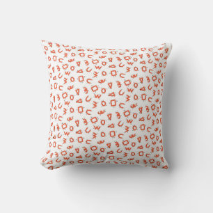 Simple geometry playful alphabet character toddler throw pillow