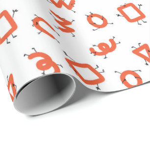 Simple geometry playful alphabet character toddler wrapping paper