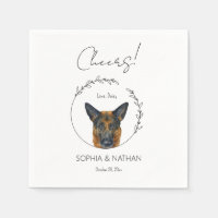 Simple German Shepherd Wedding Cocktail Napkins