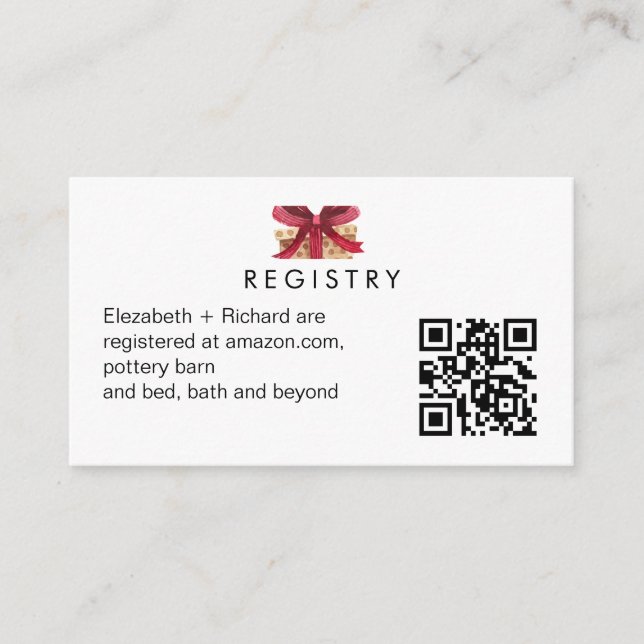 Simple Gift Registry For Baby QR Code Card Insert (Front)