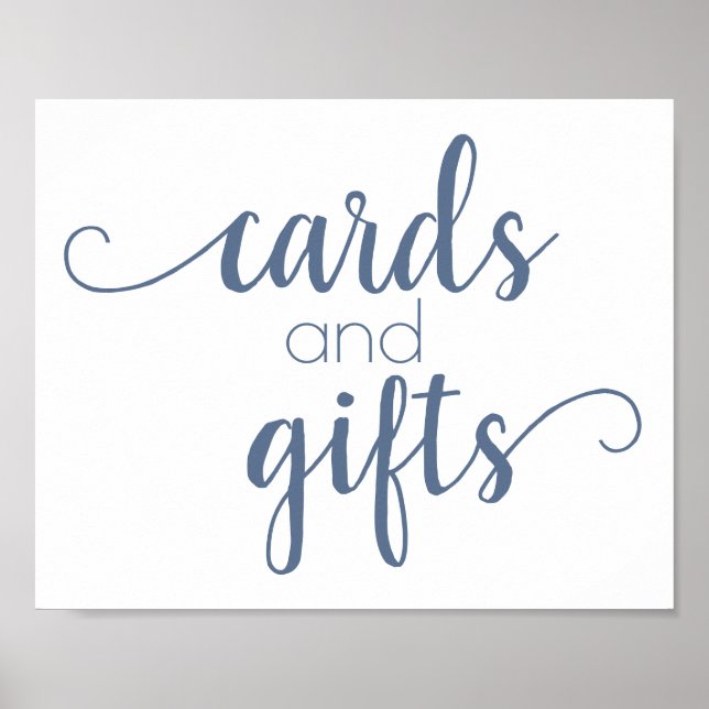 Simple Gift Table | Dusty Blue Any Party Event Poster (Front)