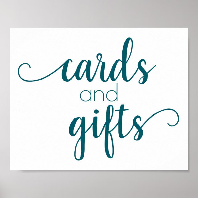 Simple Gift Table | Teal Aqua Any Party Event Poster (Front)