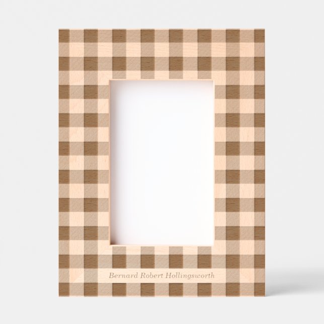 Simple Gingham Pattern with Name Etched Frames (Front)