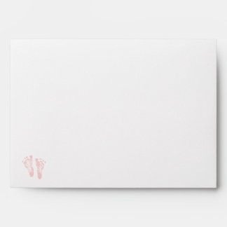 Simple Girl Baby Shower Precious Pink Footprints Envelope