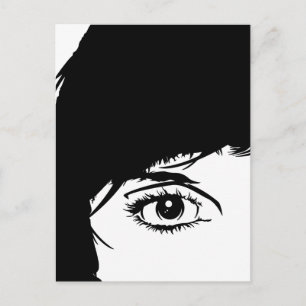 Simple Girls Face in Silhouette Postcard