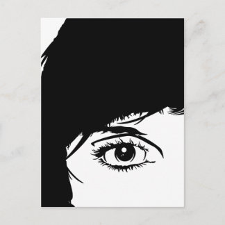 Simple Girls Face in Silhouette Postcard